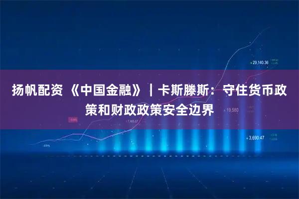 扬帆配资 《中国金融》｜卡斯滕斯：守住货币政策和财政政策安全边界